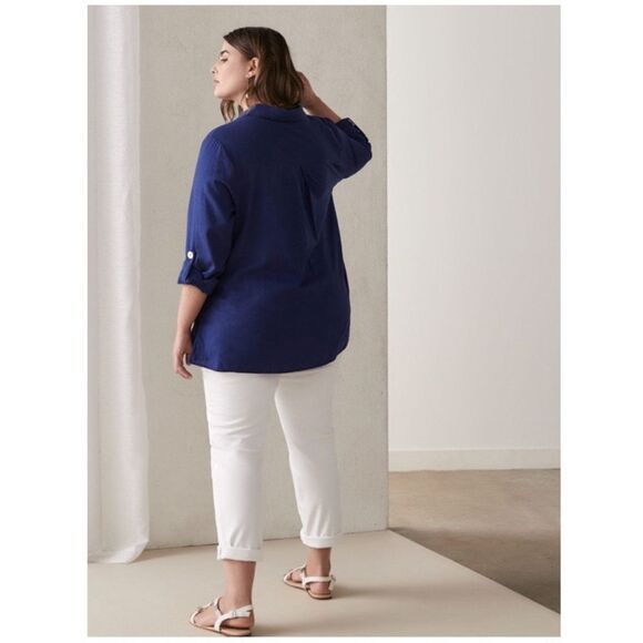 Pennington’s Blue Linen Shirt Size 1x - Picture 2 of 11